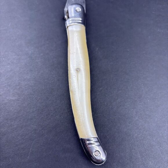 Jean Dubost Laguiole Diox Bee Carving‎ Fork Straight Tines Faux Mother of Pearl - Picture 10 of 16